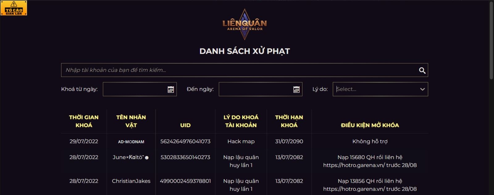 Những thông tin về bảng phong thần Liên Quân Mobile (4)