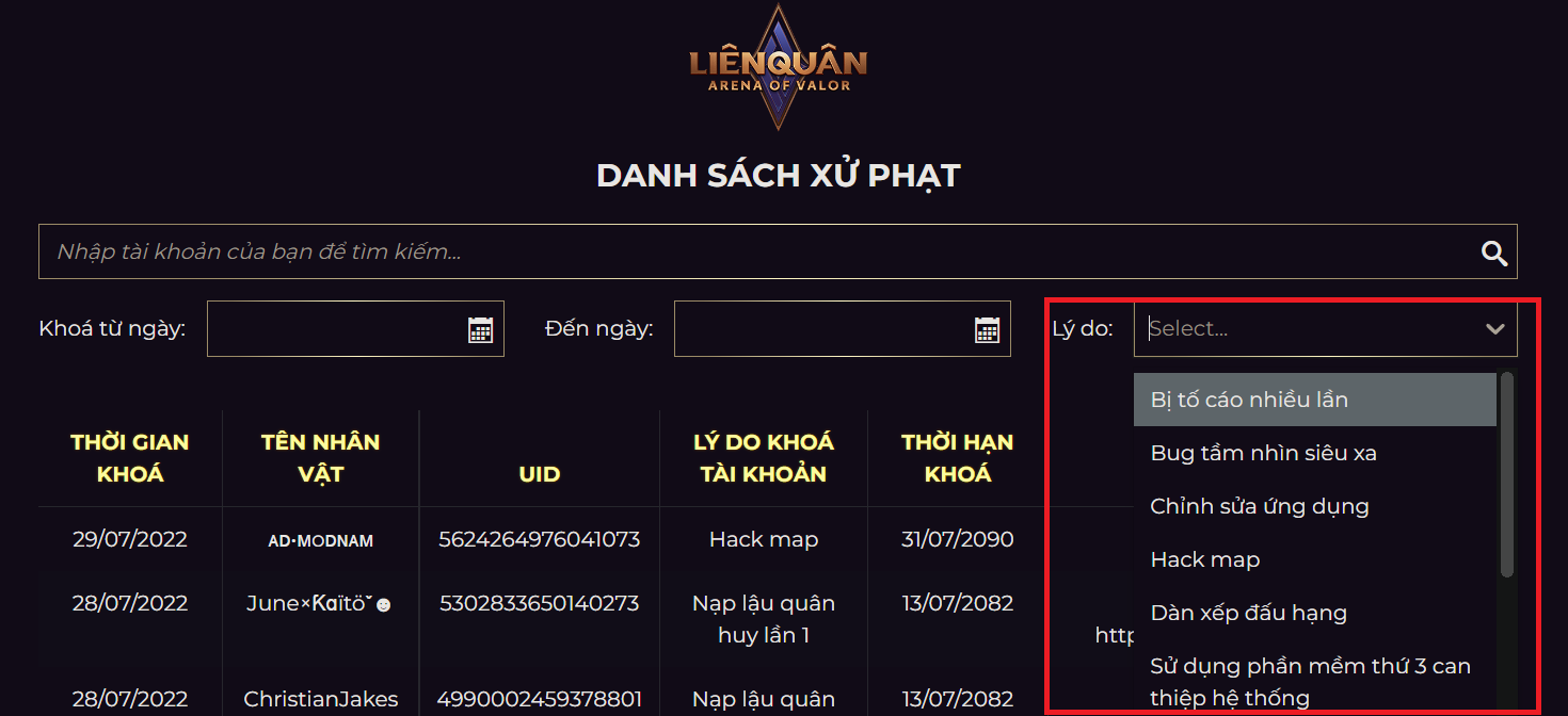 Những thông tin về bảng phong thần Liên Quân Mobile (5)