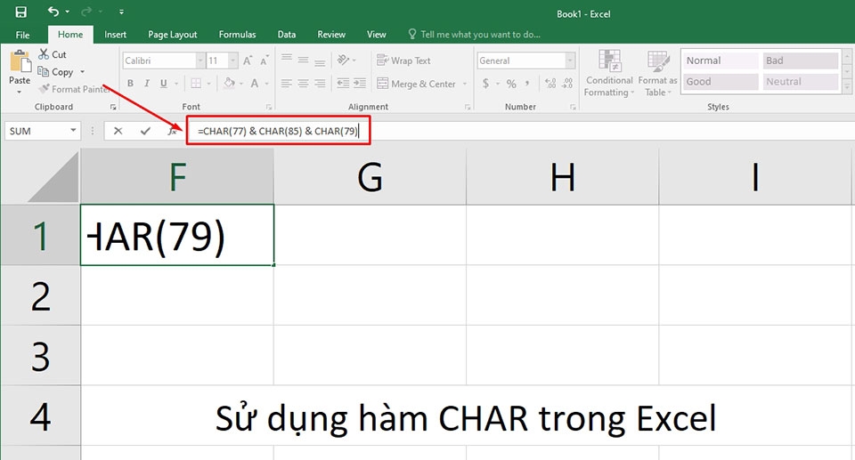 Cách sử dụng hàm CHAR trong Excel - Ảnh 04