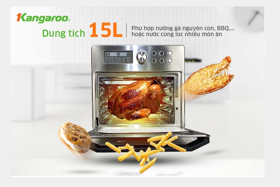 Review Nồi chiên không dầu điện tử Kangaroo KG15AF3A - hình 2