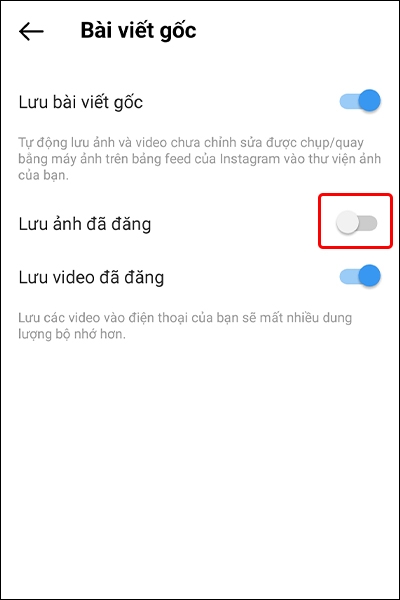Hướng dẫn bật, tắt lưu ảnh chất lượng gốc trên Instagram