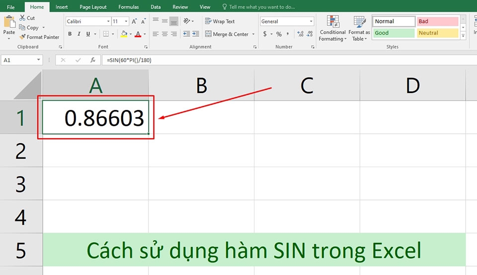 Hàm SIN trong Excel - Ảnh 04