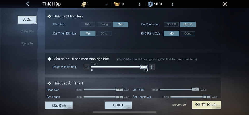 Thiết lập cấu hình