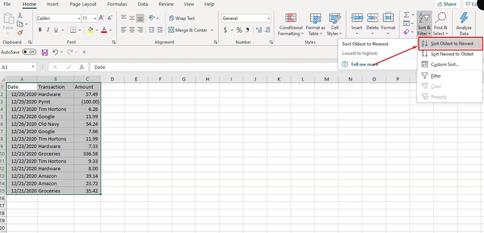 Sắp xếp ngày tháng trong Excel - Ảnh 08 Sắp xếp ngày tháng trong Excel - Ảnh 08