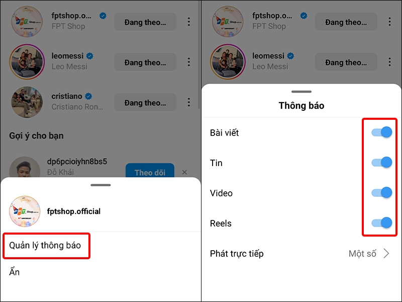 Cách nhận thông báo mới nhất từ các bài viết của bạn bè trên Instagram