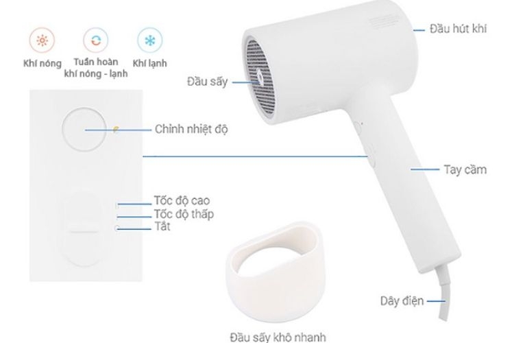 Lựa chọn chế độ sấy phù hợp với máy sấy tóc Ion Xiaomi Lonic EU