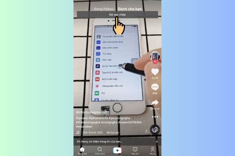 Cách sao chép liên kết TikTok