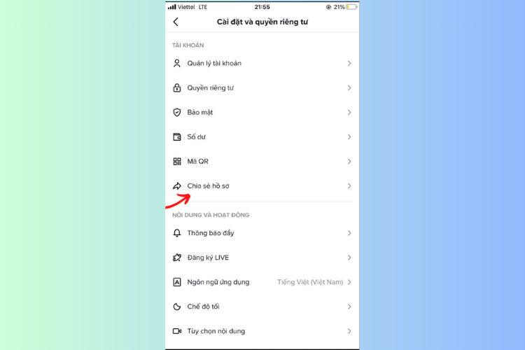 Cách sao chép liên kết TikTok