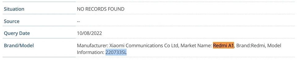 Thông tin Redmi A1 (ảnh 3) Thông tin Redmi A1 (ảnh 3)