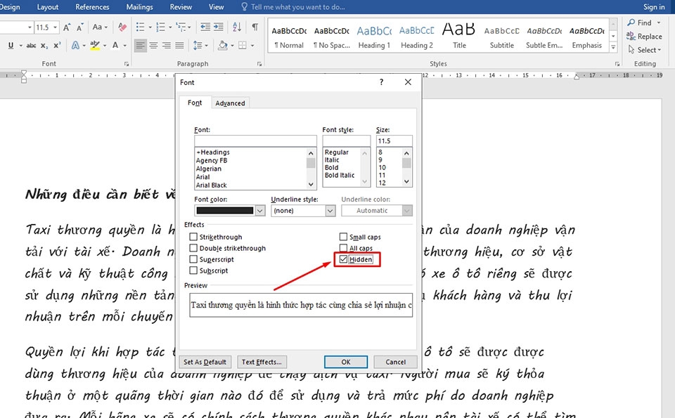 Cách ẩn hiện đoạn văn bản trong Word - Ảnh 05