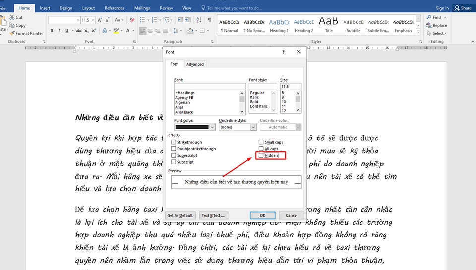 Cách ẩn hiện đoạn văn bản trong Word - Ảnh 09