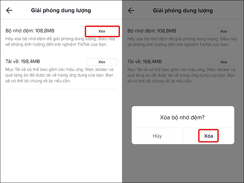 Cách giải phóng dung lượng trên ứng dụng TikTok