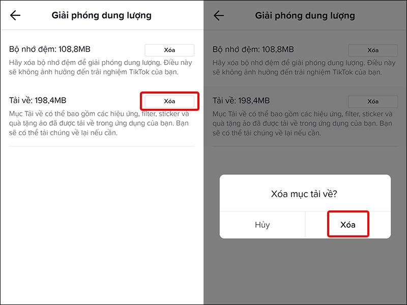Cách giải phóng dung lượng trên ứng dụng TikTok