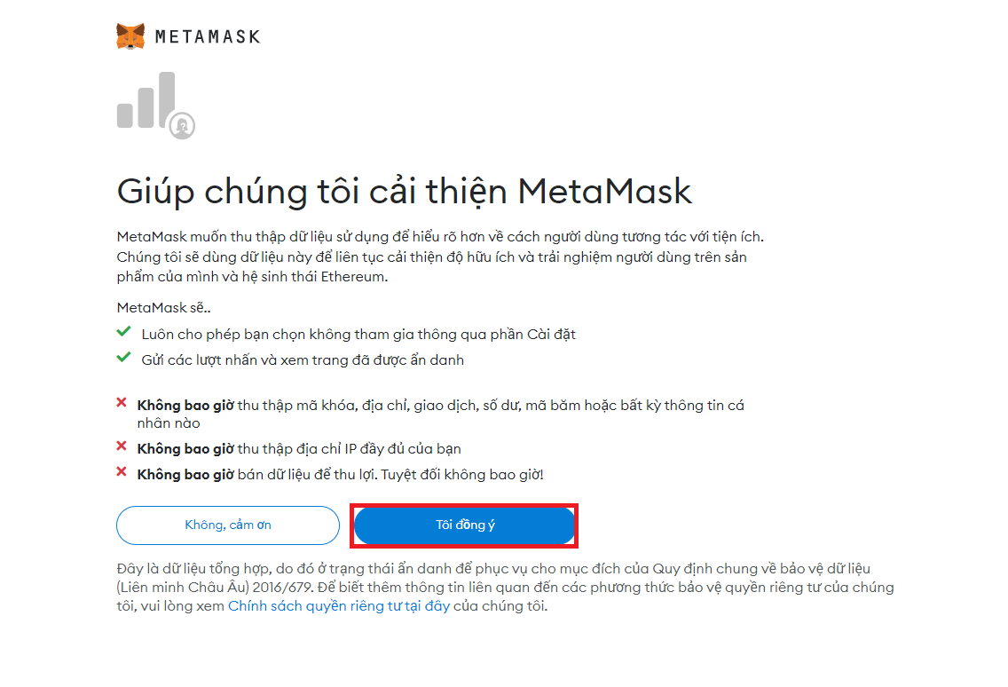 Cách tải và đăng ký tài khoản ví Metamask 3