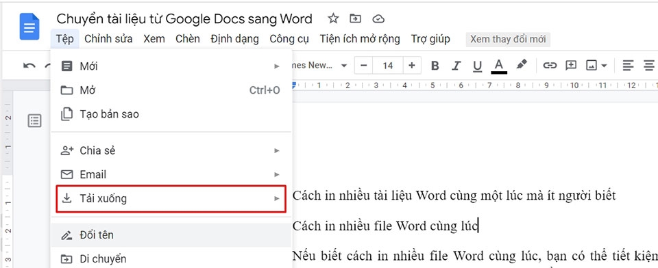 Chuyển Google Docs sang Word - Ảnh 03