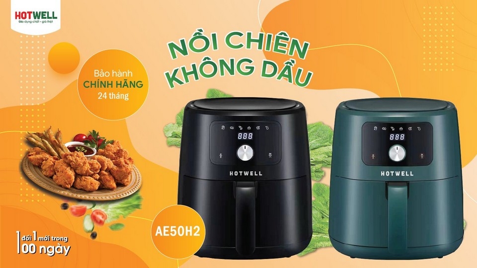 Nồi chiên không dầu điện tử Hotwell AE50H2 - hình 1