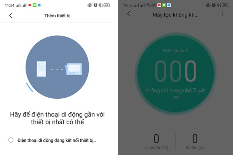 kết nối máy lọc không khí Xiaomi Mi Air Purifier 4 Lite với Mi Home