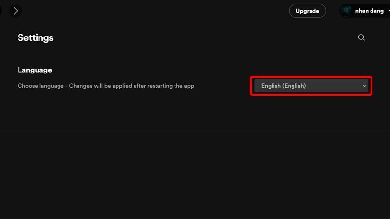 Cách thay đổi ngôn ngữ Spotify sang tiếng Việt trên máy tính