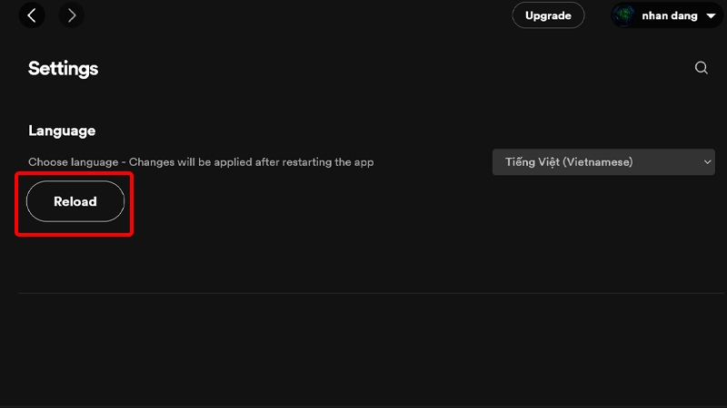 Cách thay đổi ngôn ngữ Spotify sang tiếng Việt trên máy tính
