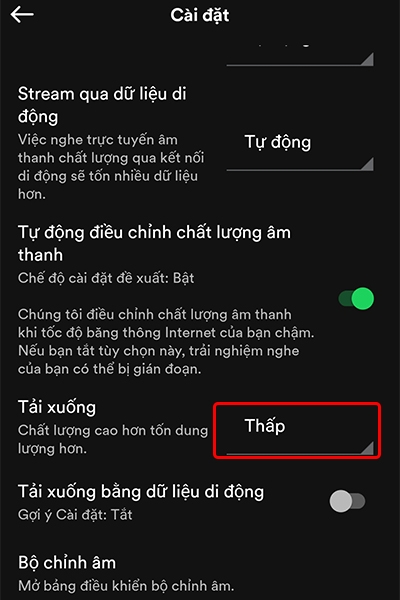 Cách thay đổi chất lượng âm thanh tải xuống Spotify trên điện thoại