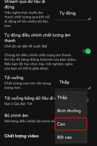 Cách thay đổi chất lượng âm thanh tải xuống Spotify trên điện thoại