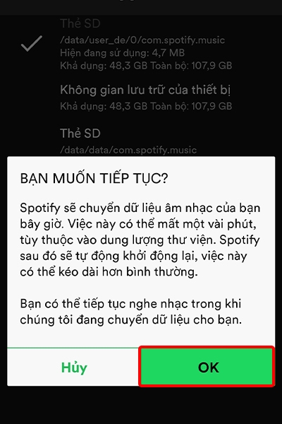 Cách thay đổi vị trí lưu bài hát ngoại tuyến trên Spotify bằng điện thoại