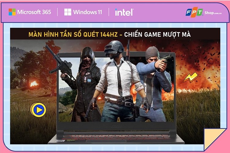 MÀN HÌNH TẦN SỐ QUÉT 144HZ, CHIẾN GAME MƯỢT MÀ