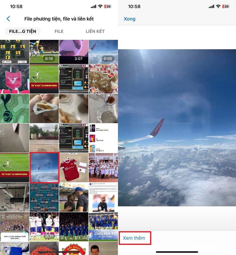 Cách chia sẻ ảnh từ Messenger qua Zalo trên iPhone 2