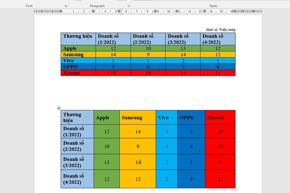Chuyển hàng thành cột trong Word - Ảnh 08 Chuyển hàng thành cột trong Word - Ảnh 08