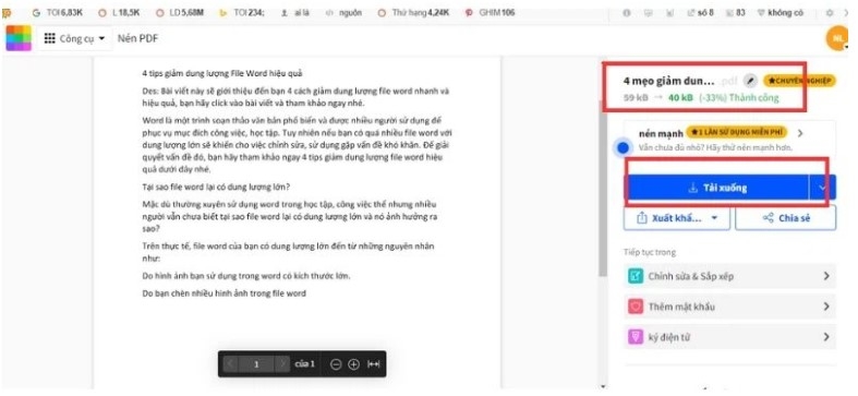 Giảm dung lượng file Word 2