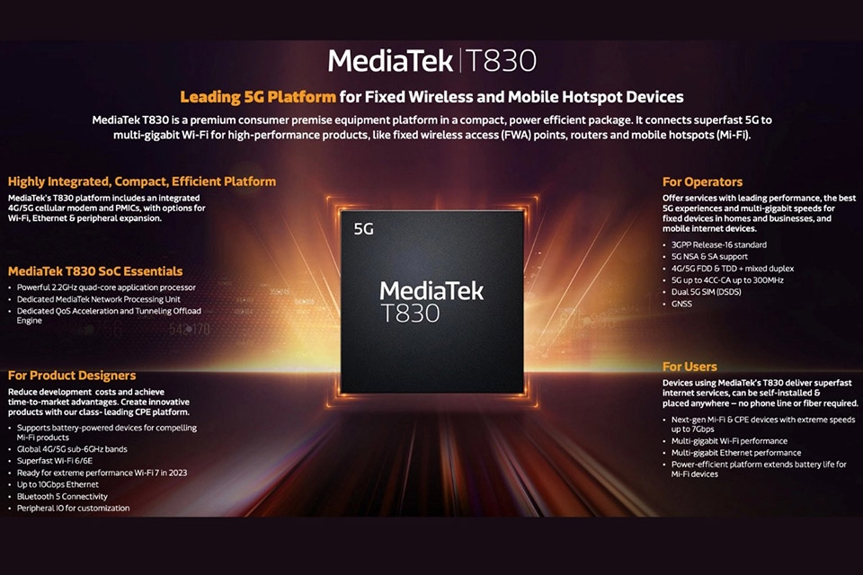 MediaTek T830 ra mắt