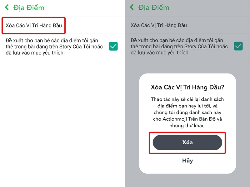 Cách xóa vị trí mà bạn đã lui tới trên Snapchat