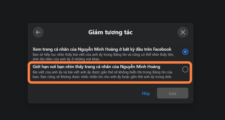 Cách giảm tương tác với người yêu cũ trên Facebook - Ảnh 3