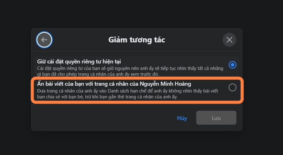 vCách giảm tương tác với người yêu cũ trên Facebook - Ảnh 4
