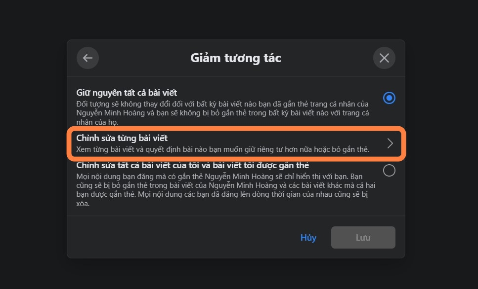 Cách giảm tương tác với người yêu cũ trên Facebook - Ảnh 5