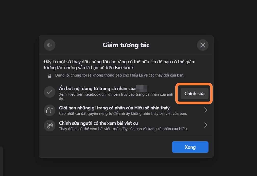 Cách giảm tương tác với người yêu cũ trên Facebook - Ảnh 6