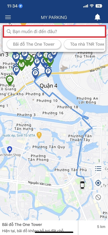 Cách sử dụng ứng dụng tìm chỗ đỗ xe My Parking 2