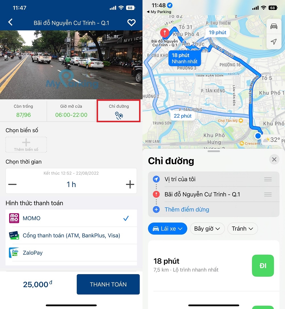 Cách sử dụng ứng dụng tìm chỗ đỗ xe My Parking 3