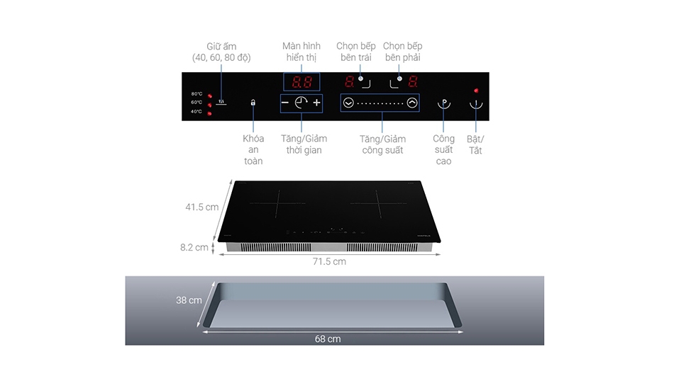 Review Bếp điện từ đôi lắp âm Hafele HC-I2712A - hình 2