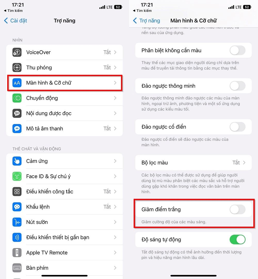 Cách bật giảm điểm trắng trên iPhone 2