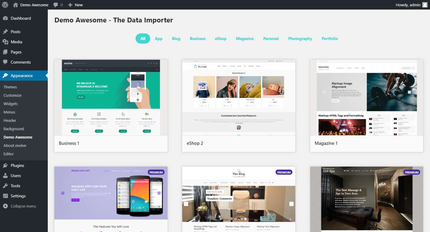 Demo trang web