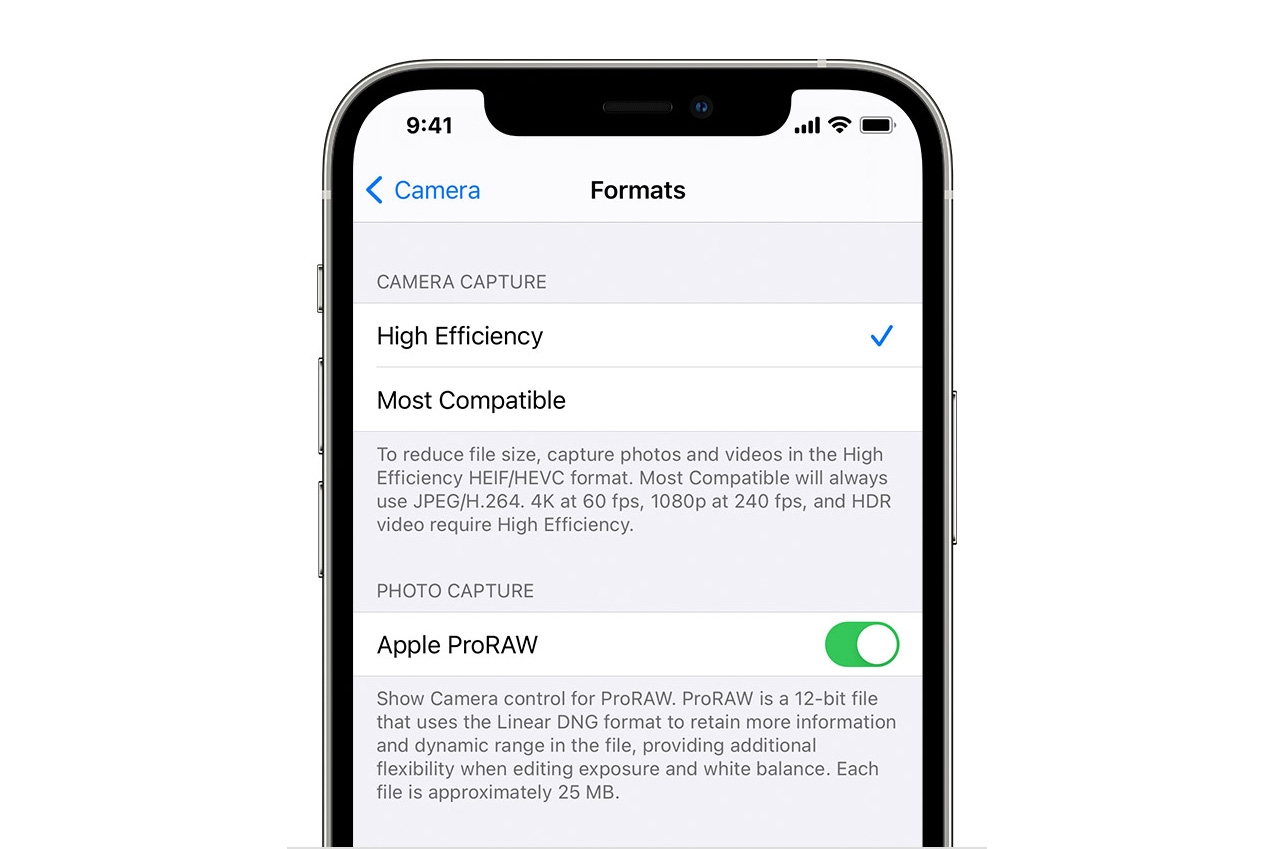 định dạng ảnh và video apple 2