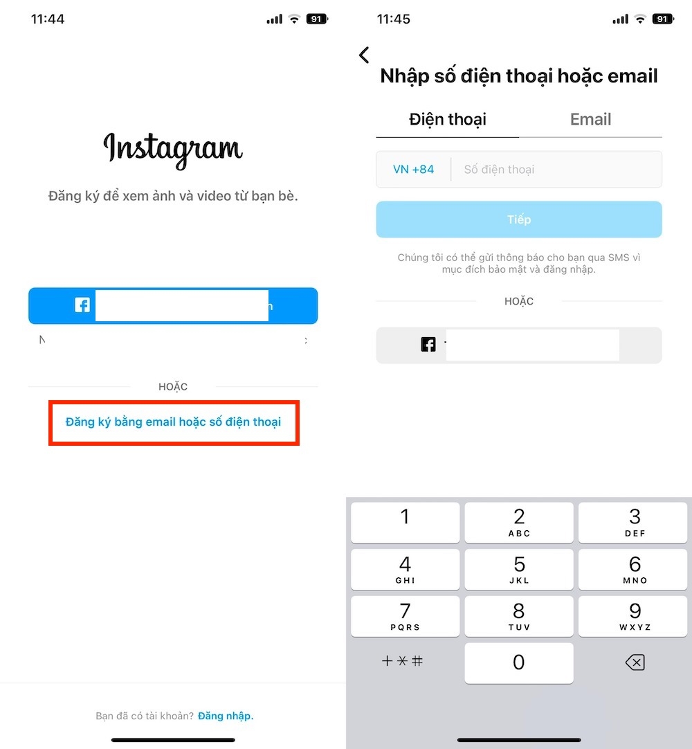 Cách tạo tài khoản Instagram 1