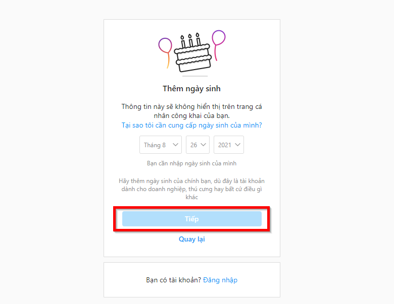 Cách tạo tài khoản Instagram 6