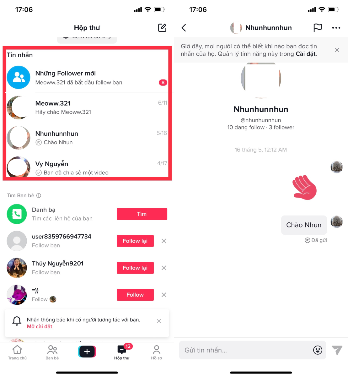 Cách sử dụng tiktok để nhắn tin