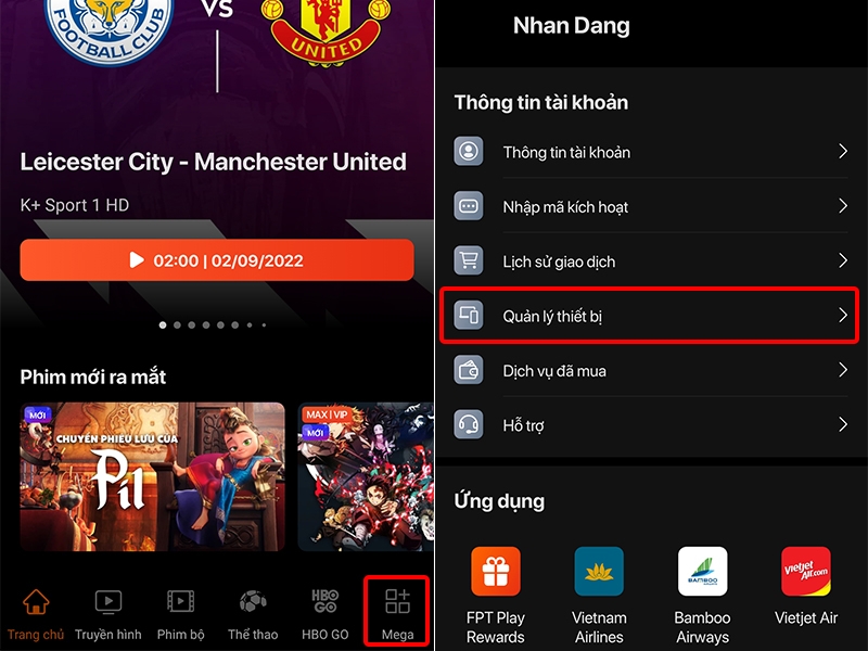 Cách đăng xuất tài khoản FPT Play từ xa bằng điện thoại