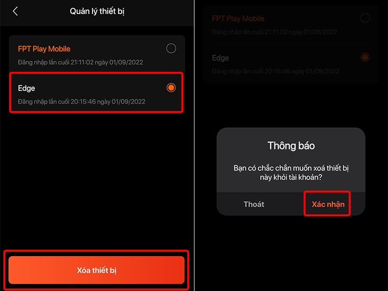 Cách đăng xuất tài khoản FPT Play từ xa bằng điện thoại