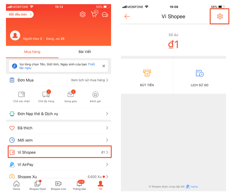 Bạn vẫn còn số dư trong khoản thanh toán trên Shopee