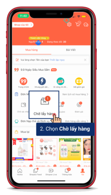 Cách huỷ đơn hàng Shopee tức thì