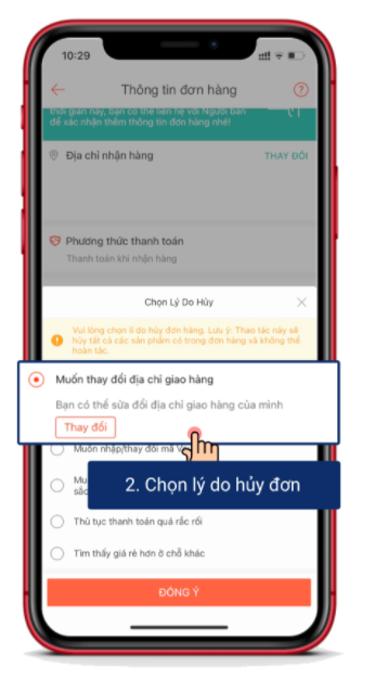 Cách huỷ đơn hàng Shopee tức thì